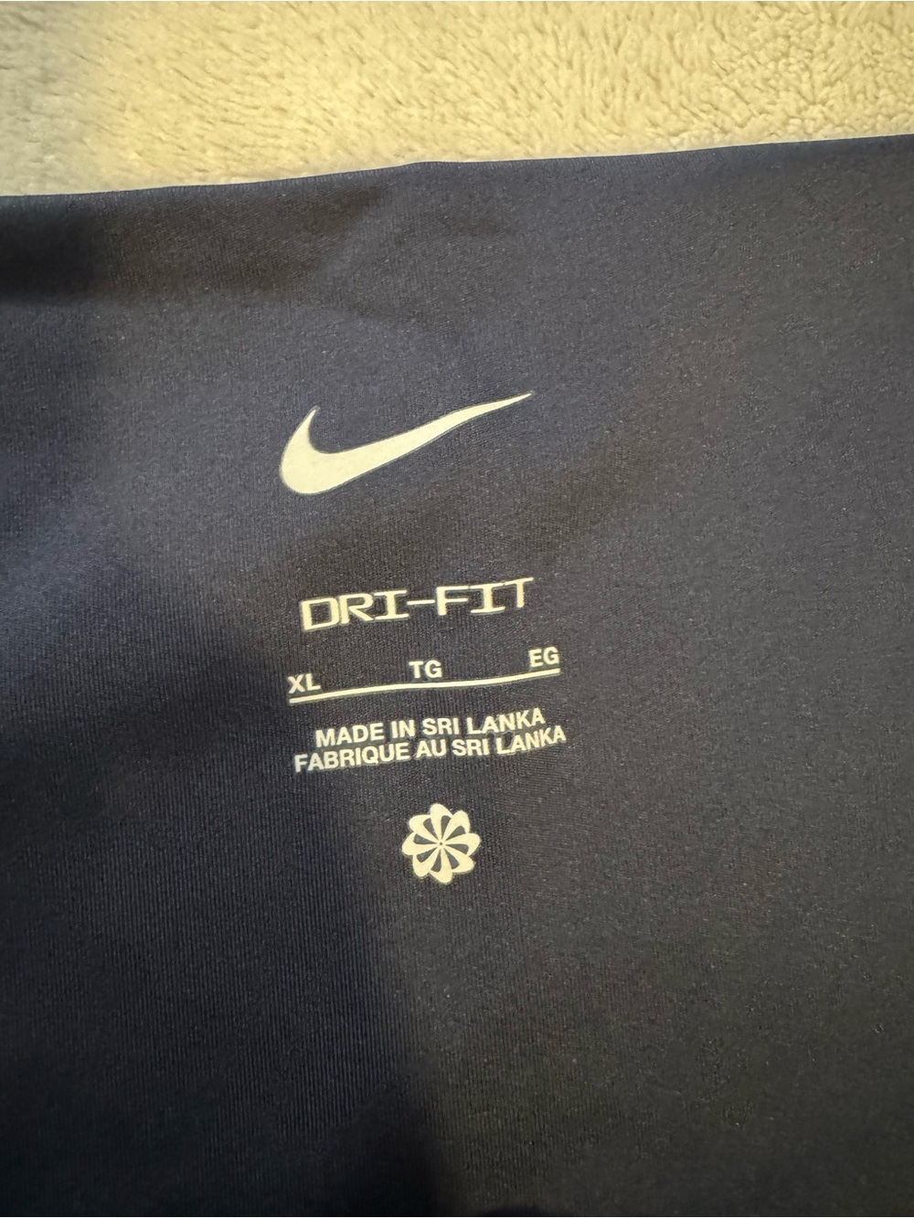 Nike Navy Blue Women's Athletic Leggings with White Swoosh - Picture 3 of 3